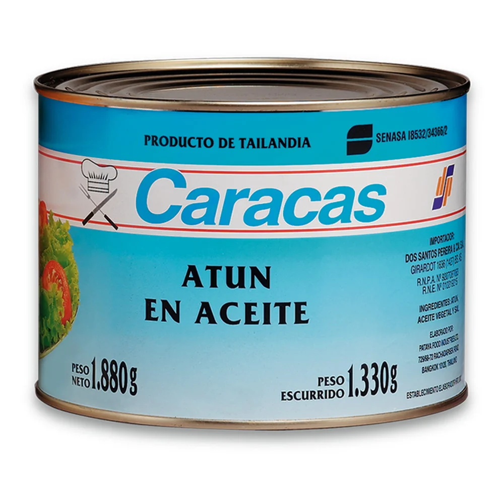 ATUN TROZOS ACEITE Y AGUA LATA 1,8 KG