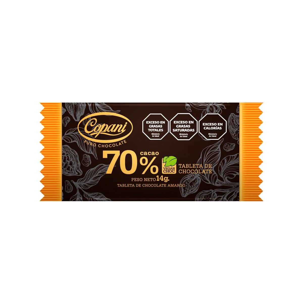 MINI TABLETA CHOC. 70% CACAO 14 GR