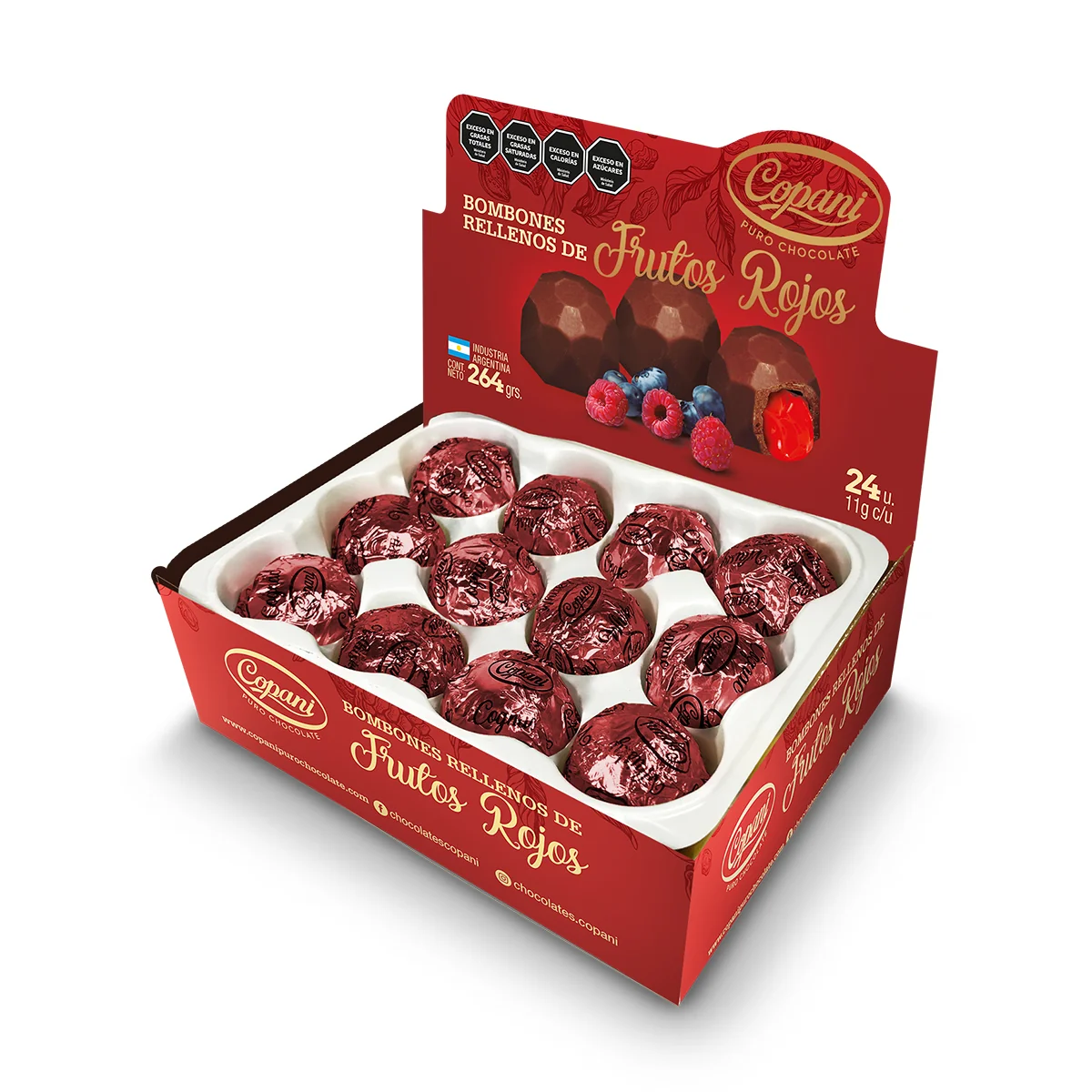 DISPLAY BOMBON FRUTOS ROJOS  X 24 UN