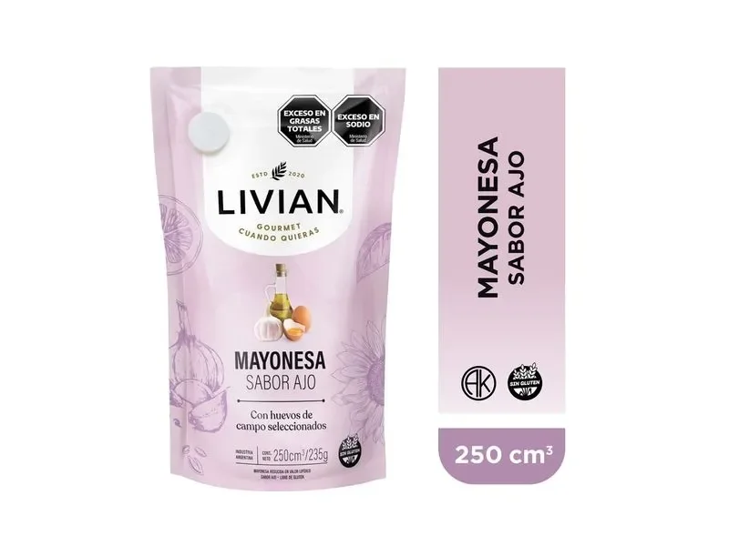 MAYONESA SABOR AJO LIVIAN 250 CM3