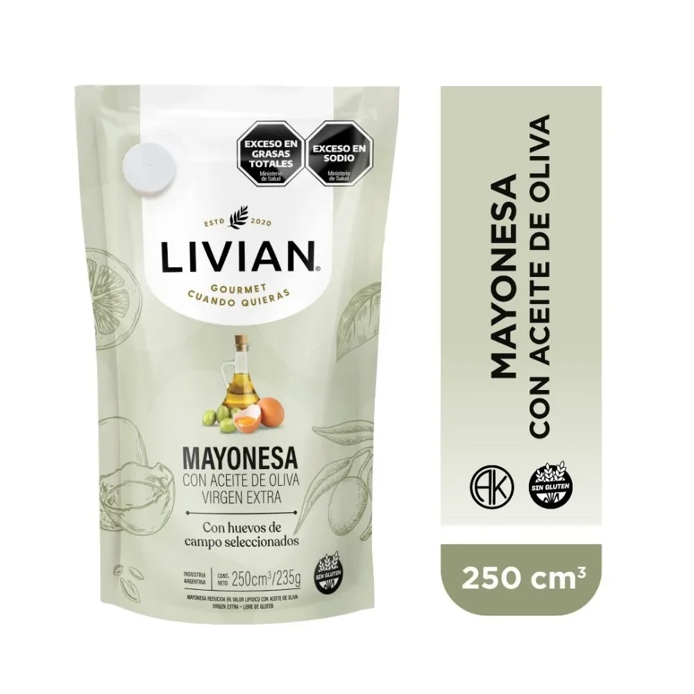 MAYONESA CON ACEITE DE OLIVA LIVIAN 250 CM3