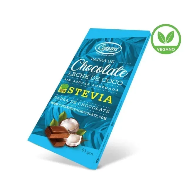 TABLETA CHOCOLATE LECHE DE COCO CON STEVIA