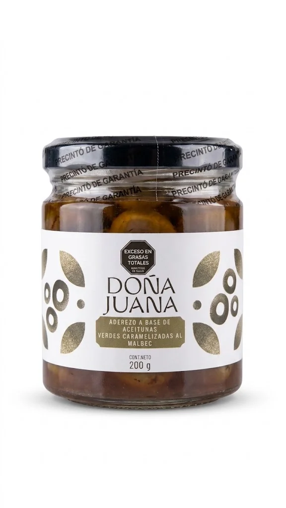 ACEITUNAS CARAMELIZADAS AL MALBEC DOÑA JUANA 200GR