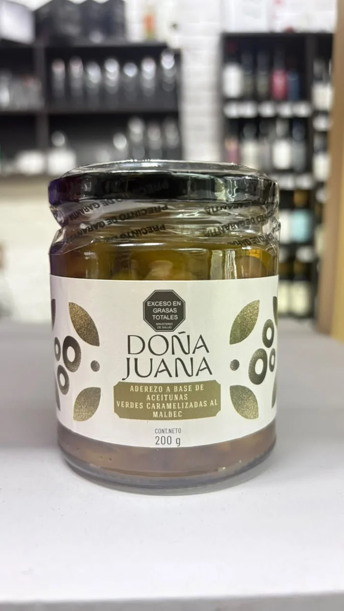 ACEITUNAS CARAMELIZADAS AL MALBEC DOÑA JUANA 200GR
