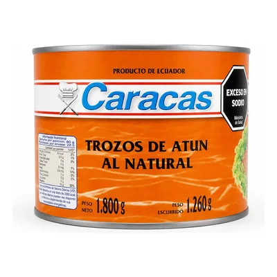 ATUN TROZOS AL NATURAL LATA 1,8 KG