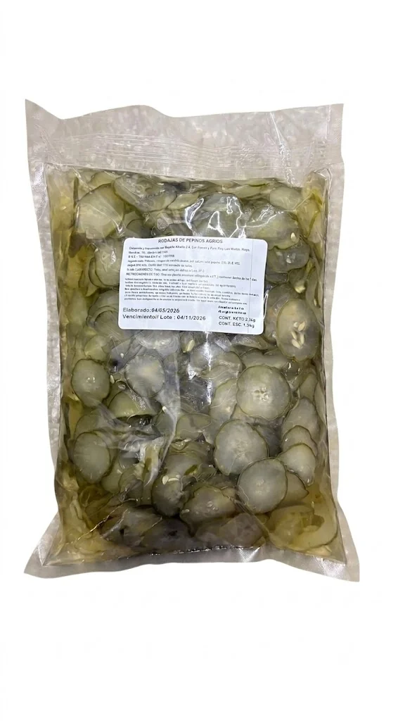 RODAJAS DE PEPINOS POUCH 1.5 KG.