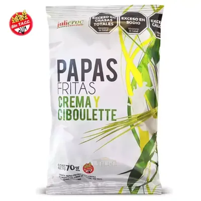 PAPAS FRITAS CREMA Y CIBOULETTE JULICROC 70 GR