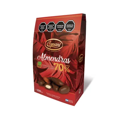 ALMENDRAS CON CHOCOLATE 70% EST. 100 GR