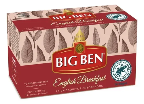 TÉ BIG BEN ENGLISH BREAKFAST RAC X 25 SAQUITOS (CON SOBRE)