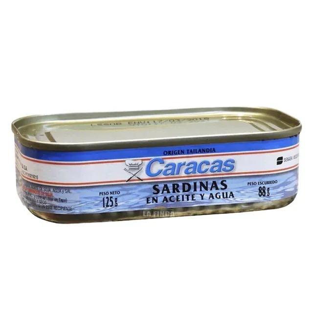 SARDINAS EN ACEITE Y AGUA CARACAS 125 GR.