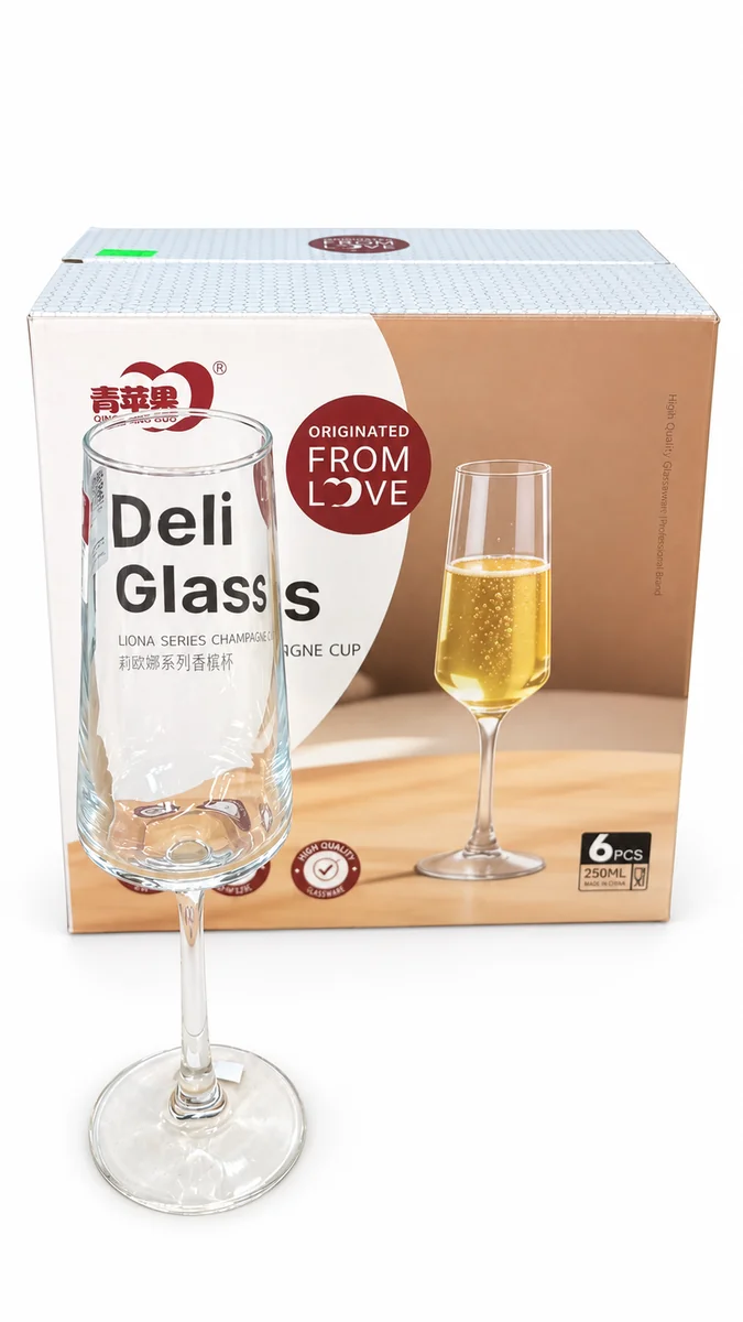COPAS FLAUTA 250 ML X 6 UN. DELIGLASS