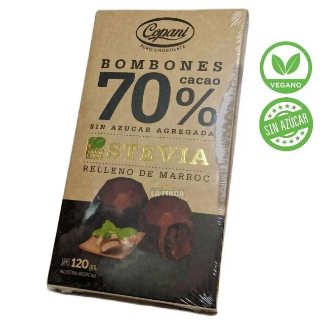 BOMBONES 70 % CACAO CON STEVIA