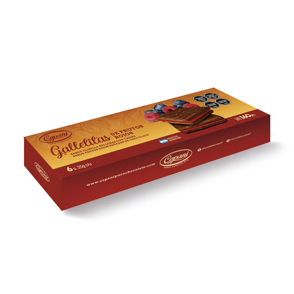 GALLETITAS RELL. FRUTOS ROJOS BAÑADA COPANI 160 GR.